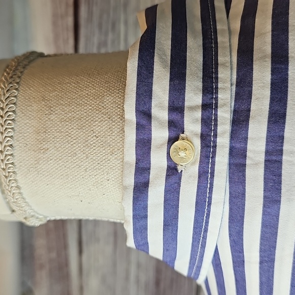 NWT FREE ASSEMBLY STRIPED LONG SLEEVE BELTED BUTTON-UP SHIRT DRESS - Picture 8 of 15